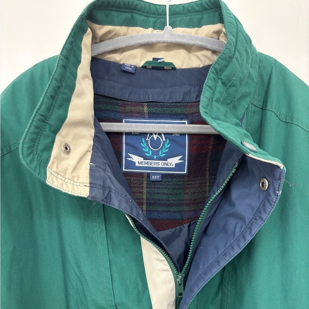 Members Only Green Jacket Mens Vintage Heavy Iconic Racer Quilted Lining XXT - Picture 6 of 16